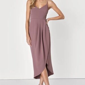 Lulus Reinette Mauve Purple Midi Dress size large